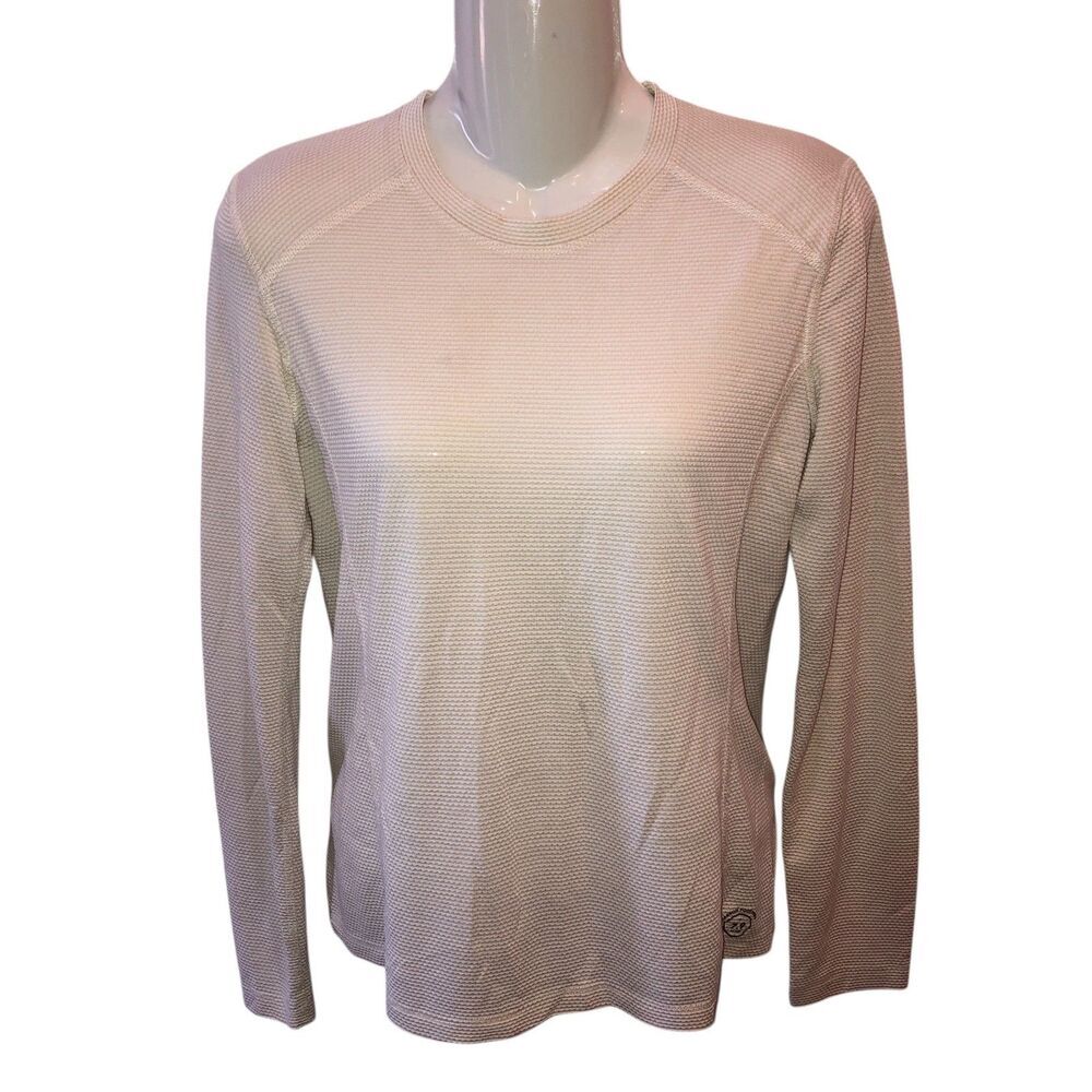 Allbirds Womens Medium Ivory Natural Run Wool Blend Long Sleeve T Shirt Tee M